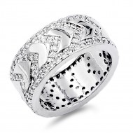 Rhodium Plated with Clear CZ Stone Ring