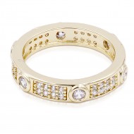 Gold Plated CZ Pave Ring