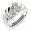 Rhodium Plated Sized Ring with CZ