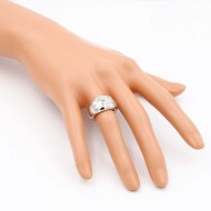Rhodium Plated Star Sized Ring with AAA CZ