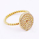 Gold Plated Micro Pave Sized Ring with Clear CZ