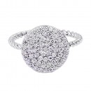 Rhodium Plated Micro Pave Sized Ring with Clear CZ