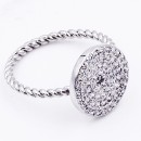 Rhodium Plated Micro Pave Sized Ring with Clear CZ
