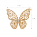 Gold Plated With Clear CZ Adjustable Butterfly Rings