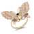 Gold-Plated-Butterfly-Adjustable-Rings-with-Multi-Color-CZ-Gold Multi-Color