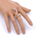 Rose Gold Plated Adjustable Snake Rings with Clear CZ