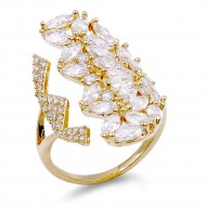 Gold Plated With Cubic Zirconia Adjustable Ring