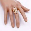 Gold Plated With Cubic Zirconia Adjustable Ring