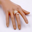 Gold Plated Clear CZ Adjustable Ring