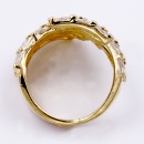 Gold Plated Clear CZ Adjustable Ring
