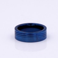 8mm Blue Tone with Stainless Steel Men's Ring