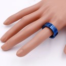 8mm Blue Tone with Stainless Steel Men's Ring
