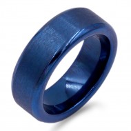 8mm Blue Tone Stainless Steel Men's Ring