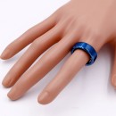 8mm Blue Tone Stainless Steel Men's Ring