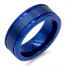 8mm Blue Tone Stainless Steel Men's Ring