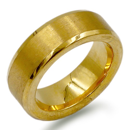 8mm Gold Plated with Stainless Steel Men's Ring