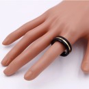 8mm Black Tone Stainless Steel Men's Ring