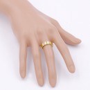 Gold Plated Stainless Steel 5mm Width Sized Rings with CZ