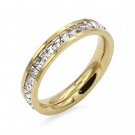 Gold Plated Stainless Steel with CZ