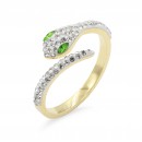 Rhodium Plated Stainless Steel with Clear CZ Snake Rings