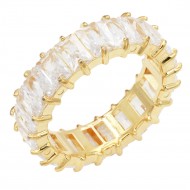 Gold Plated Stainless Steel With CZ 5mm Width Sized Rings