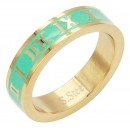 Gold Plated Stainless Steel Turquoise Color 5MM Ring