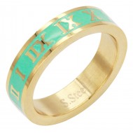 Gold Plated Stainless Steel Turquoise Color 5MM Ring
