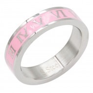 Stainless Steel Pink Color 5MM Ring
