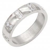Stainless Steel 5MM CZ Ring