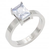 Stainless Steel  CZ Ring