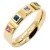 Gold-Plated-Stainless-Steel-With-Multi-Color-CZ-5MM-Rings,-Size-9-Gold Multi-Color