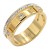 Gold-Plated-Stainless-Steel-With-Clear-CZ-7MM-Rings,-Size-9-Gold Clear