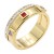 Gold-Plated-Stainless-Steel-With-Multi-Color-CZ-7MM-Rings,-Size-9-Gold Multi-Color