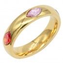 Gold Plated Stainless Steel With Clear Color CZ 5MM Rings