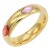 Gold-Plated-Stainless-Steel-With-Multi-Color-CZ-5MM-Rings,-Size-9-Gold Multi-Color