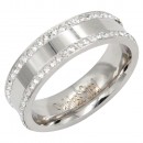 Gold Plated Stainless Steel With Clear Color CZ 6MM Rings