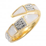 Gold Plated Stainless Steel With Clear Color CZ 4MM Rings, Size 9