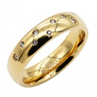 Gold Plated Stainless Steel With Clear CZ 5MM Rings, Size 9