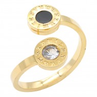 Gold Plated Stainless Steel With Clear CZ 2.5MM Rings, Size 9