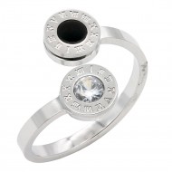 Stainless Steel With Clear CZ 2.5MM Rings, Size 9