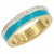 Gold-Plated-Stainless-Steel-With-Clear-CZ-5MM-Turquoise-Rings-Gold Turquoise