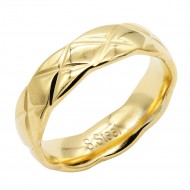 Gold Plated Stainless Steel With Clear CZ 5.5MM Rings, Size 9