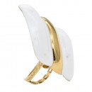 Gold Plated Stainless Steel White Color Adjustable Rings