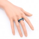 Blue Color Stainless Steel Men's Rings Size 9