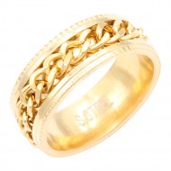 Gold Plated Stainless Steel Men's Rings. Size 9