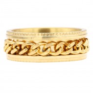 Gold Plated Stainless Steel Men's Rings. Size 9