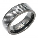 Black Tone Stainless Steel Men's Ring. White Color. Size 9