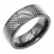 Black Tone Stainless Steel Men's Ring. Size 9