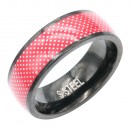 Black Tone Stainless Steel Men's Ring. White Color. Size 9