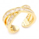 Gold Plated Adjustable X Rings with Cubic Zirconia